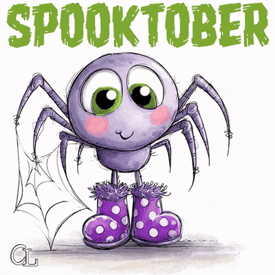 Spider Drawing Saying Spooktober GIF