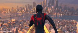 Spider Man 2099 Jumping At The Top Of Crane GIF