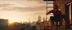 Spider Man 2099 Posing Outside The Balcony GIF