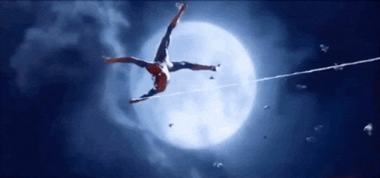 Spider Man 2099 Swinging Under The Moon GIF