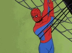 Spider Man Cartoon Spraying Web GIF