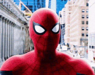Spider-Man Close Up Face With City Background GIF