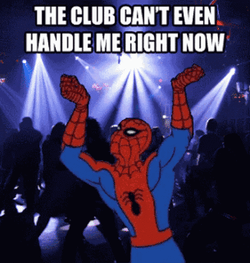 Spider Man Club Going Up On A Tuesday GIF