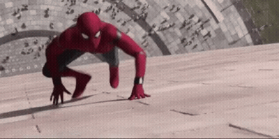 Spider-Man Crawling On Wooden Surface GIF