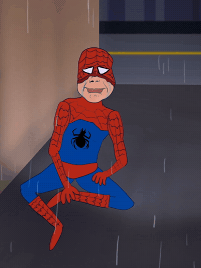 Spider Man Crying In Rain GIF