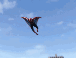 Spider Man Gliding Iron Spider Suit GIF