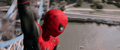 Spider-Man Hanging From Bridge GIF