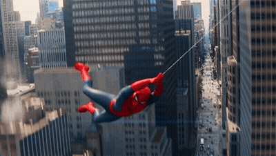 Spider Man Hanging From Rope GIF