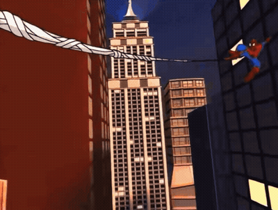 Spider-Man Hanging From Web GIF
