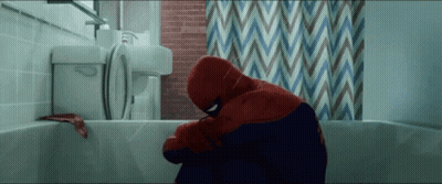 Spider Man Head Hanging From Window Saying Spider GIF
