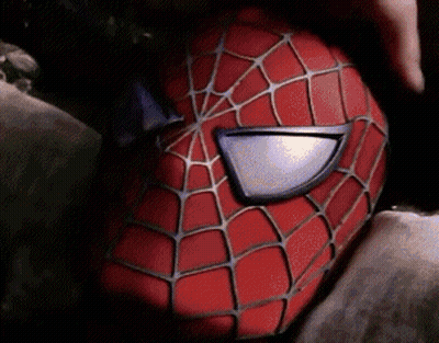 Spider Man Helmet With Spider Web GIF