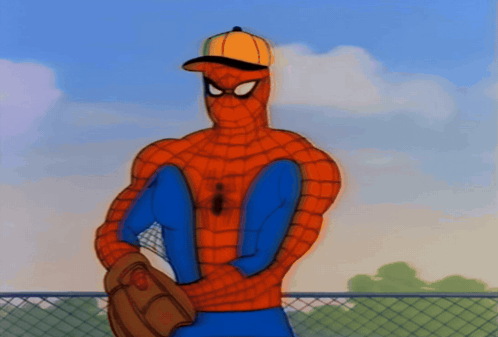 Spider Man Holding Baseball Glove GIF