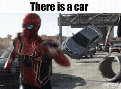 Spider Man Holding Car There Is A Car GIF