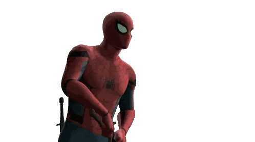 Spider Man Holding Sword Sticker