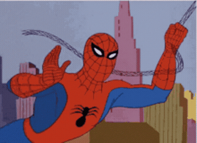 Spider-Man Holding Web GIF