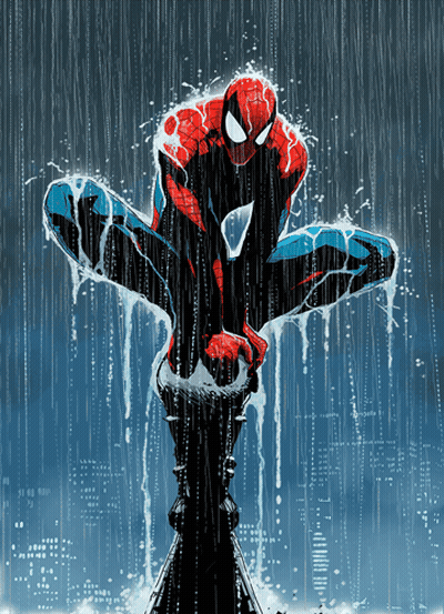 Spider-Man In Rain Drawing GIF