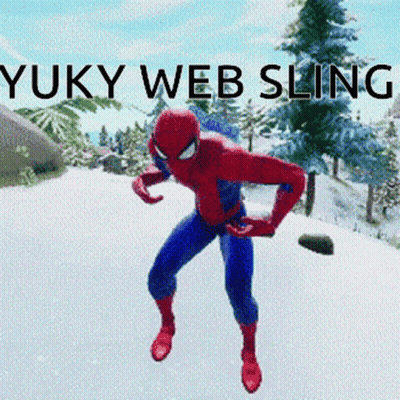 Spider-Man In The Snow Saying Yuky Web Sling GIF