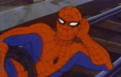 Spider-Man Laying On Tracks GIF