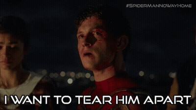 Spider-Man No Way Home Poster Blood On Face GIF