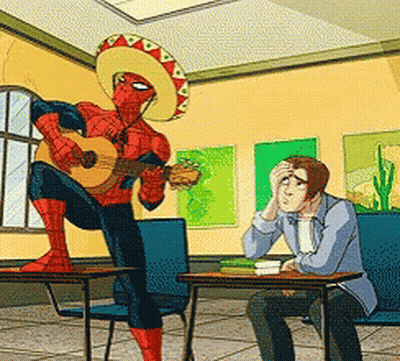 Spider-Man Playing Guitar GIF