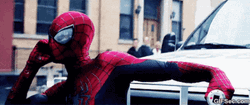 Spider Man Riding Outside The Car Meme GIF