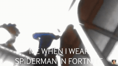 Spider-Man Says Me When I Wear Spider-Man In Fortnite GIF