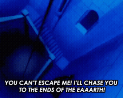 Spider-Man Silhouette Says You Can't Escape Me I'll Chase You To The Ends GIF