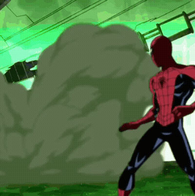 Spider Man Standing Green Background GIF