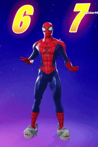 Spider Man Standing In Front Of 6 And 7 GIF