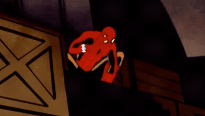 Spider Man Standing On Building GIF
