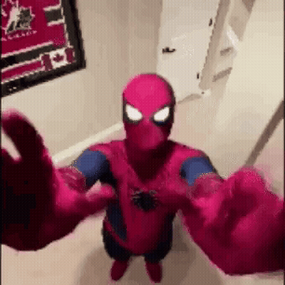 Spider-Man Taking Selfie With Hands Outstretched GIF