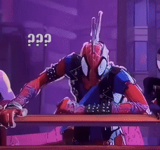 Spider Man With Mohawk Leaning GIF