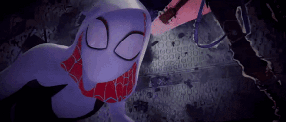 Spider Punk With Spider Gwen GIF