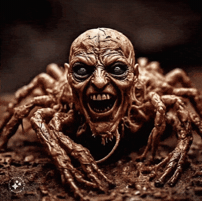 Spider Statue Scary Face GIF