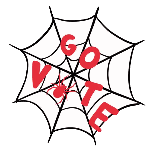 Spider Web With Go Vote Sticker
