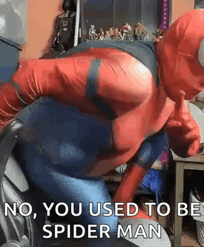 Spiderman Costume Thumbs Up Sitting In Chair GIF