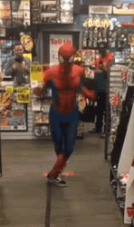 Spiderman Dance In The Mall GIF