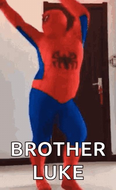 Spiderman Dancing Says Brother Luke GIF