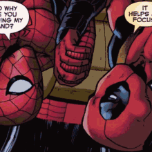 Spiderman Deadpool Marvel Comics Holding Hands