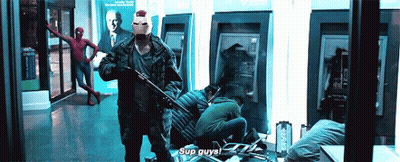 Spiderman Holding Gun Saying Sup Guys GIF