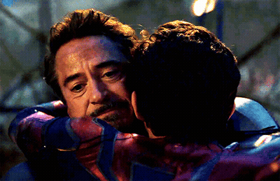 Spiderman Hugging Man In Suit GIF