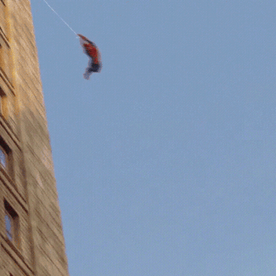 Spiderman Jumping Over Samsung Sign GIF