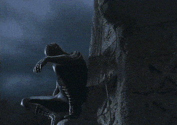 Spiderman On Building Black Spiderman GIF