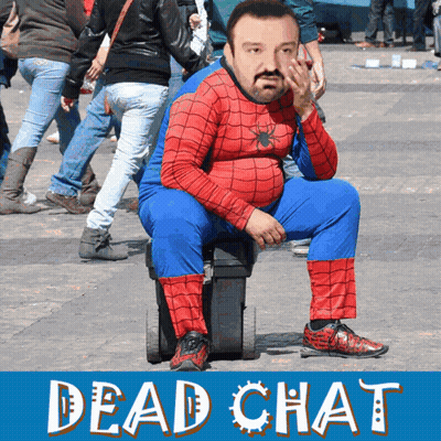Spiderman Sitting On Box Saying Dead Chat GIF