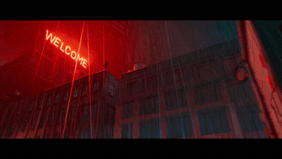 Spiderman Standing In Front Of Welcome Sign GIF