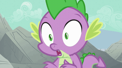 Spike From My Little Pony Looks Surprised And Shocked GIF