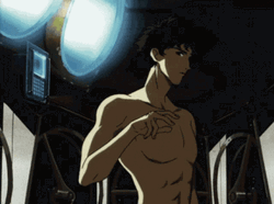 Spike Spiegel Catching Flamed Cigarette GIF