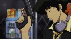 Spike Spiegel Showing Off His Gun GIF