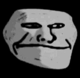 Spiky Wide Mouth Troll Face Meme GIF