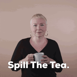Spill The Tea Old Lady Share It Now GIF